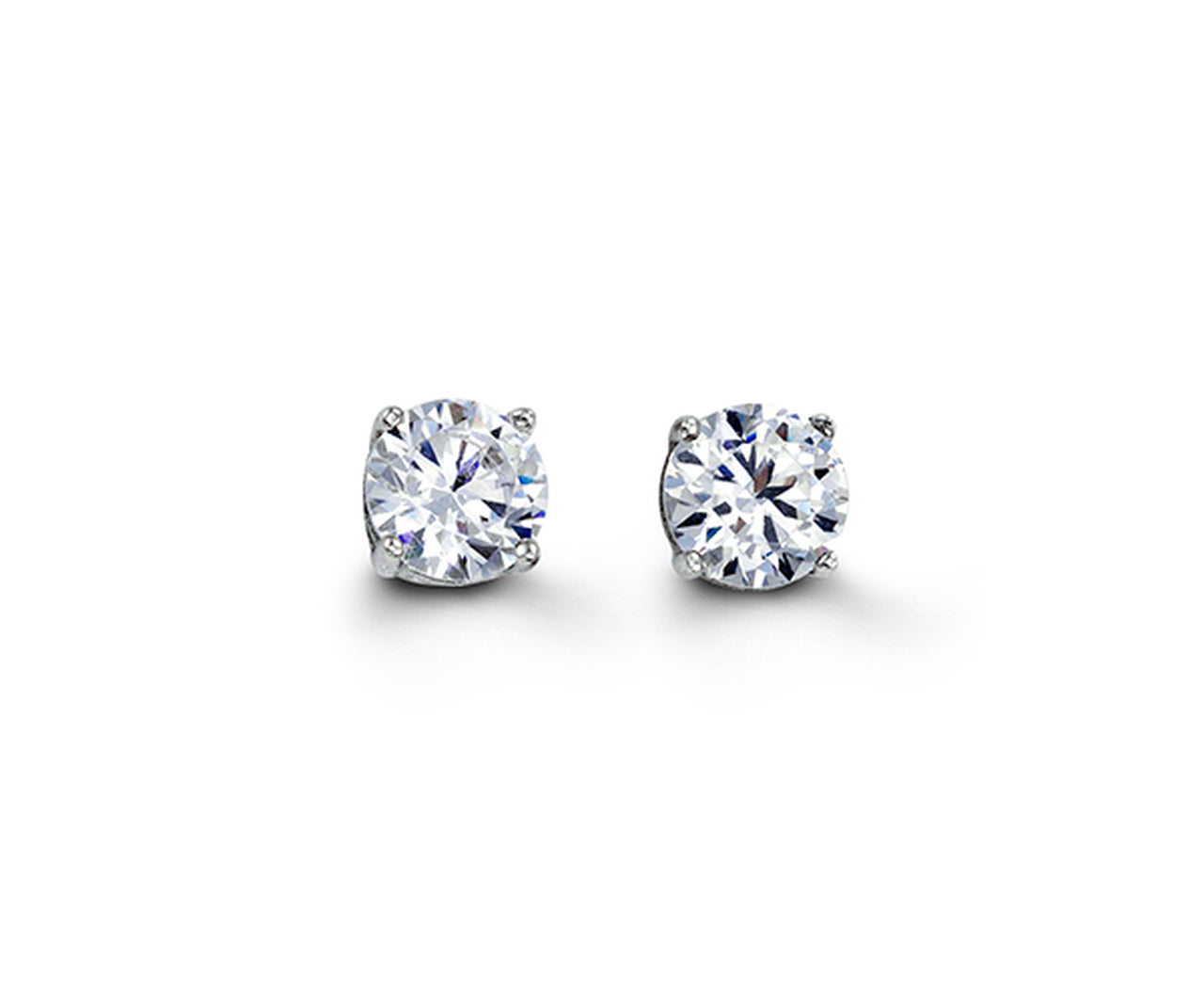 6mm Round CZ Stud Earrings.