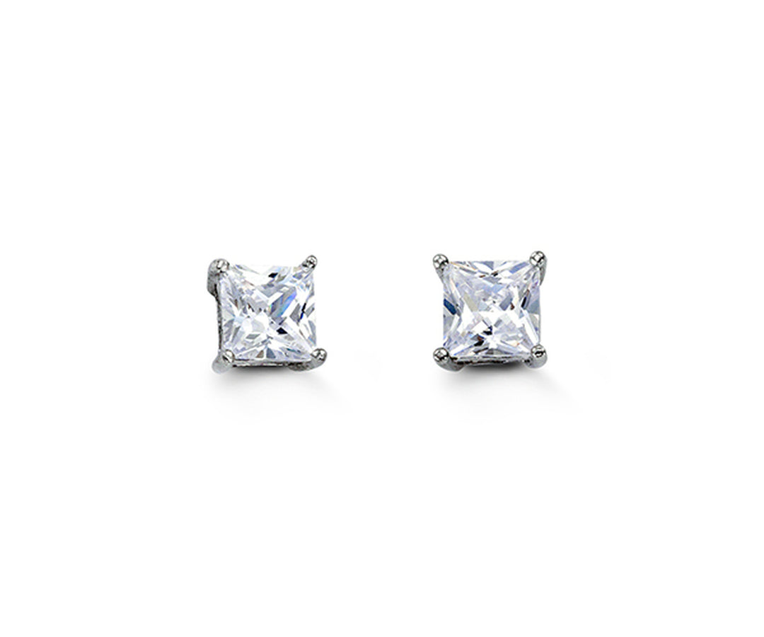 5mm Square CZ Stud Earrings