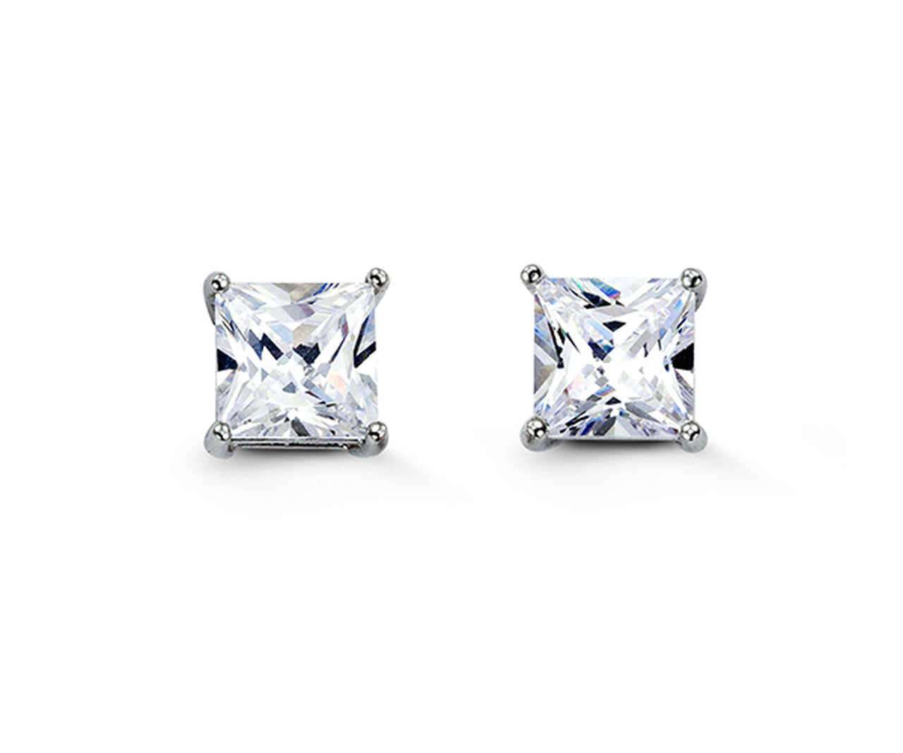 7MM Square CZ Stud Earrings