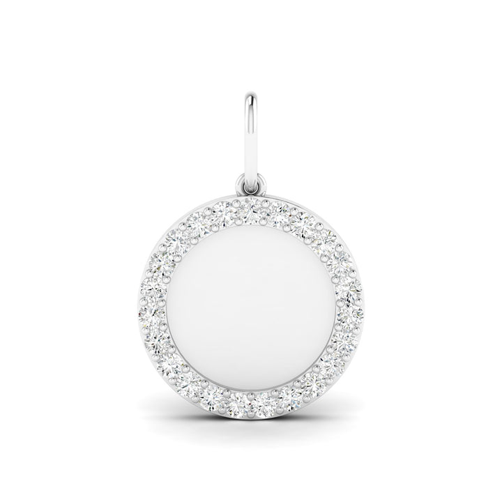 Everlee 14K Diamond Disc Style Pendant, 0.81 TDW