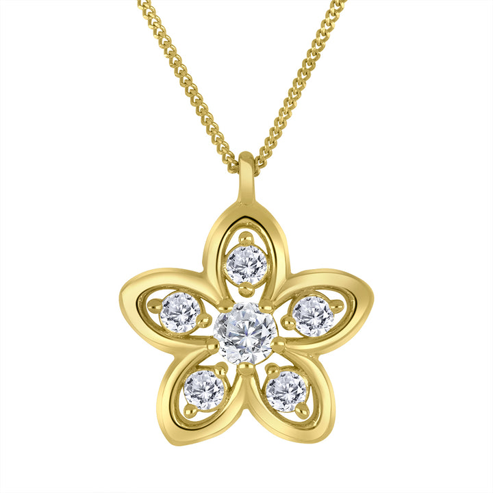10k yellow gold floral pendant