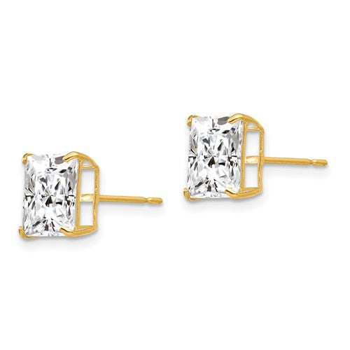 14K 8mm CZ Stud Earrings