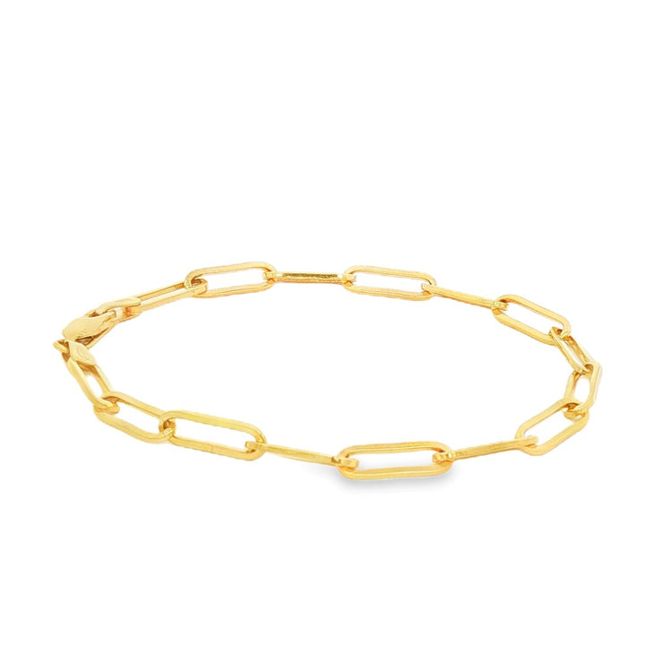 14K Paperclip Bracelet- 7.5"