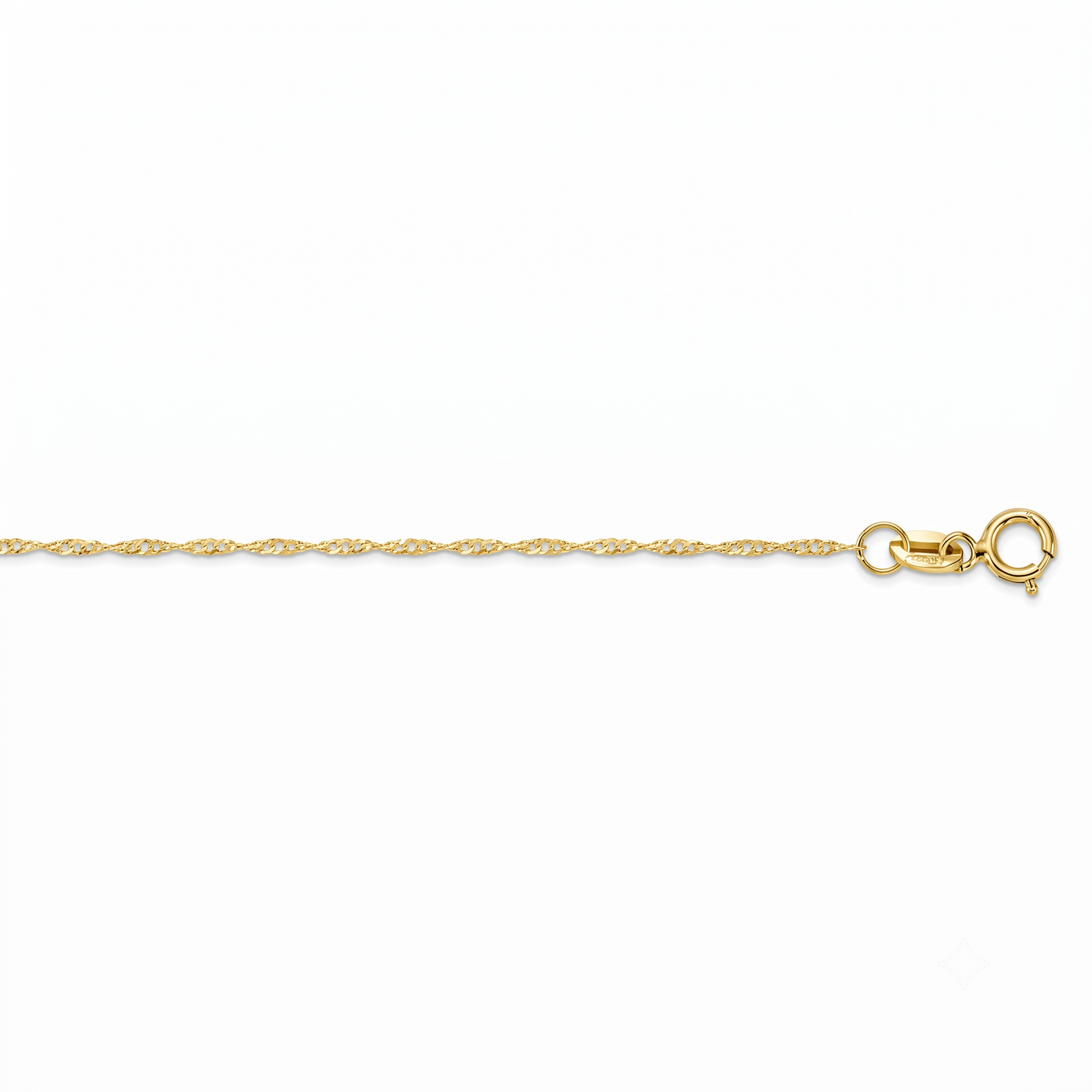 10k Yellow Gold 1.5mm Singapore Link Chain Necklace - 16 Inches
