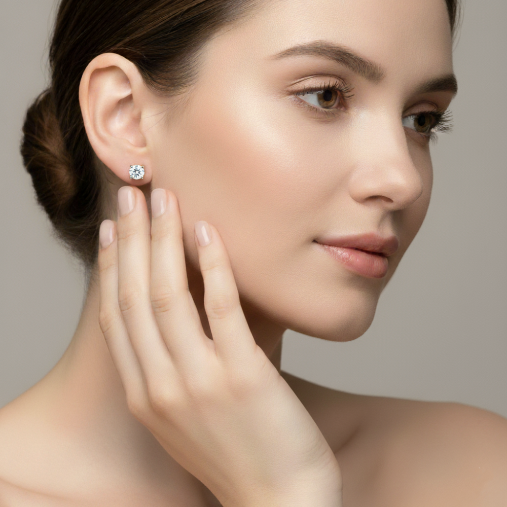 10K 6MM CZ Stud Earrings