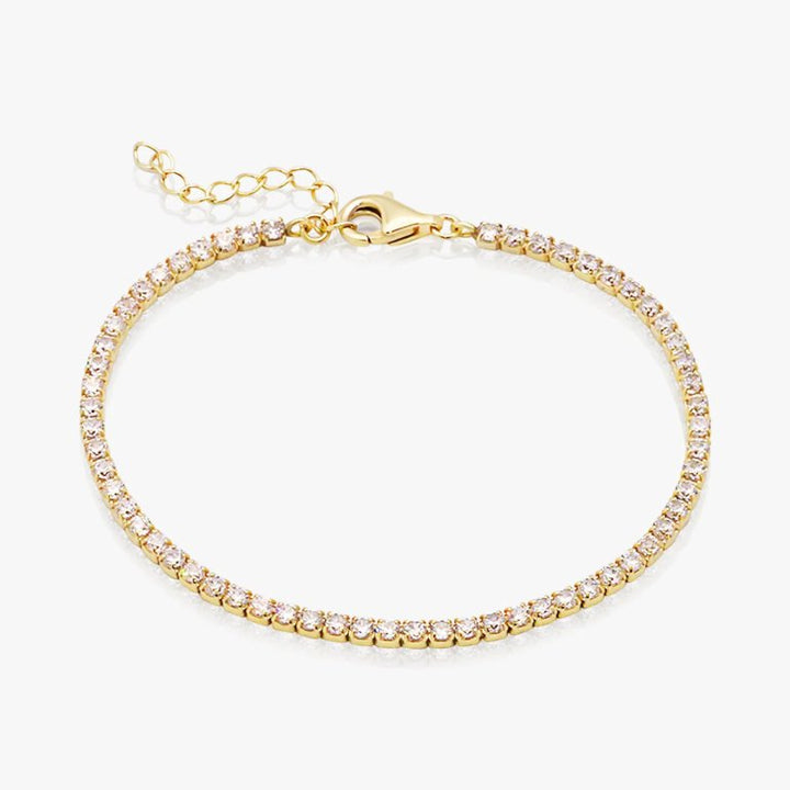 Gold-Plated Sterling Silver CZ Tennis Bracelet, 7.5"