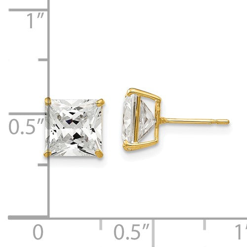 14K 7mm CZ Stud Earrings