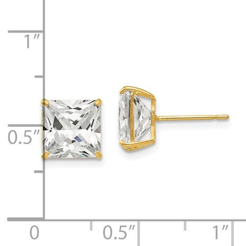 14K 8mm CZ Stud Earrings