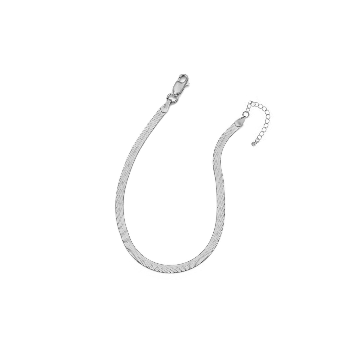 Sterling Silver 3.5mm Herringbone Anklet