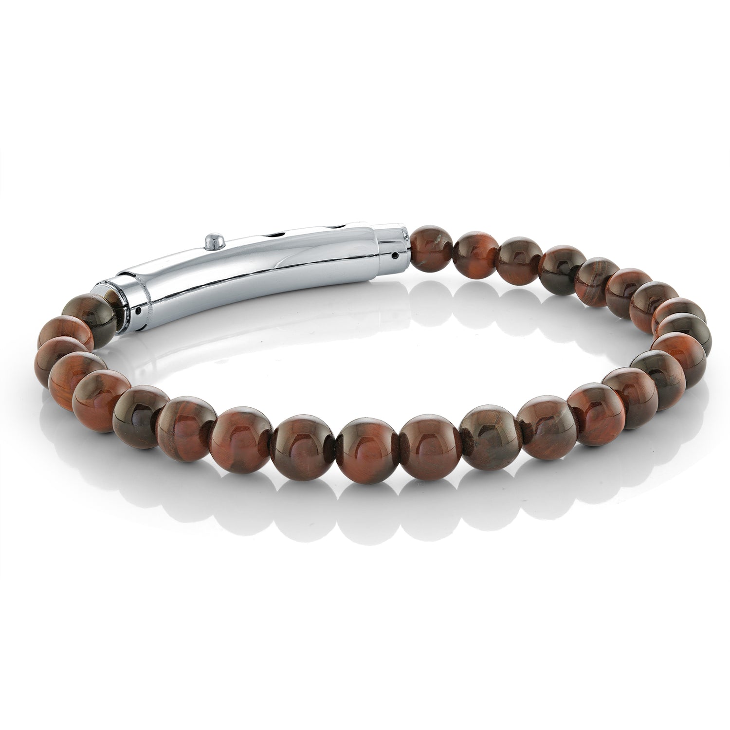Italgem Steel Red Tiger Eye Bracelet
