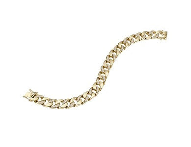 FINAL SALE - 10K Diamond Curb Link Bracelet 1.00TDW