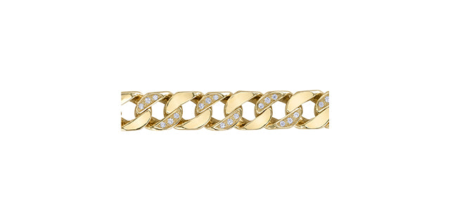 FINAL SALE - 10K Diamond Curb Link Bracelet 1.00TDW