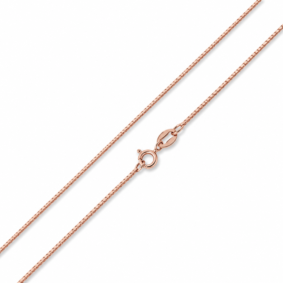Rose Vermeil Box Link (1.0mm) Chain, 18"