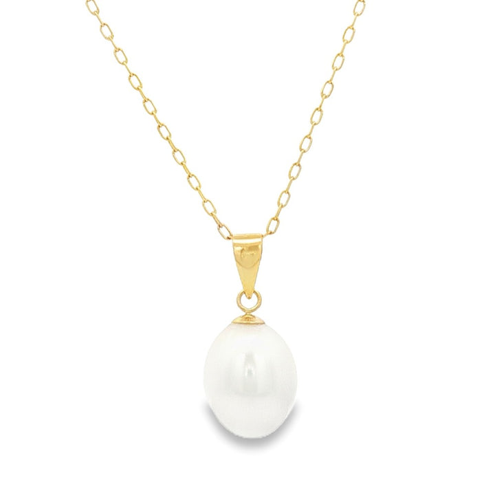 14K Single Pearl Drop Pendant