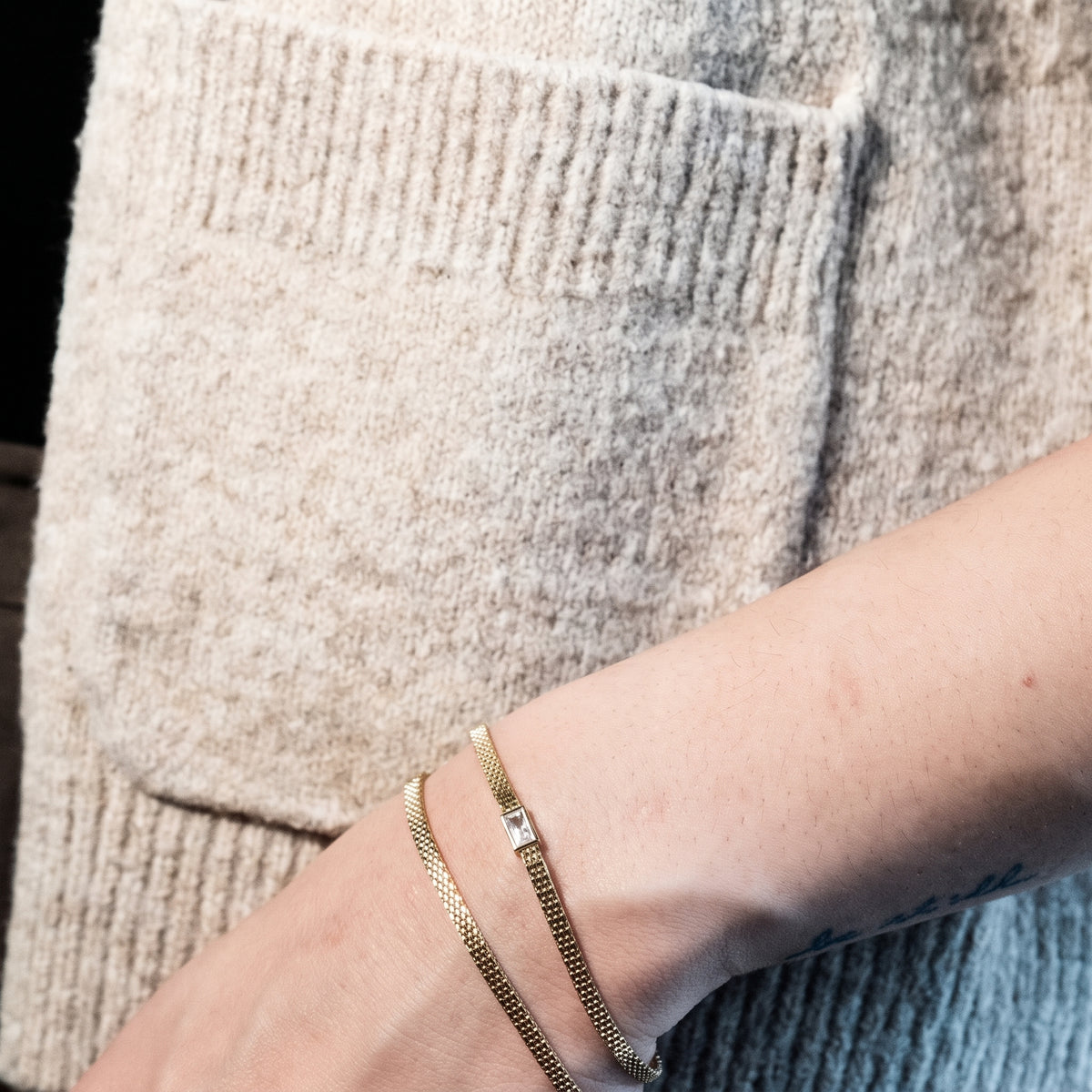 Double Wrap Bismark Chain Bracelet, Gold Vermeil