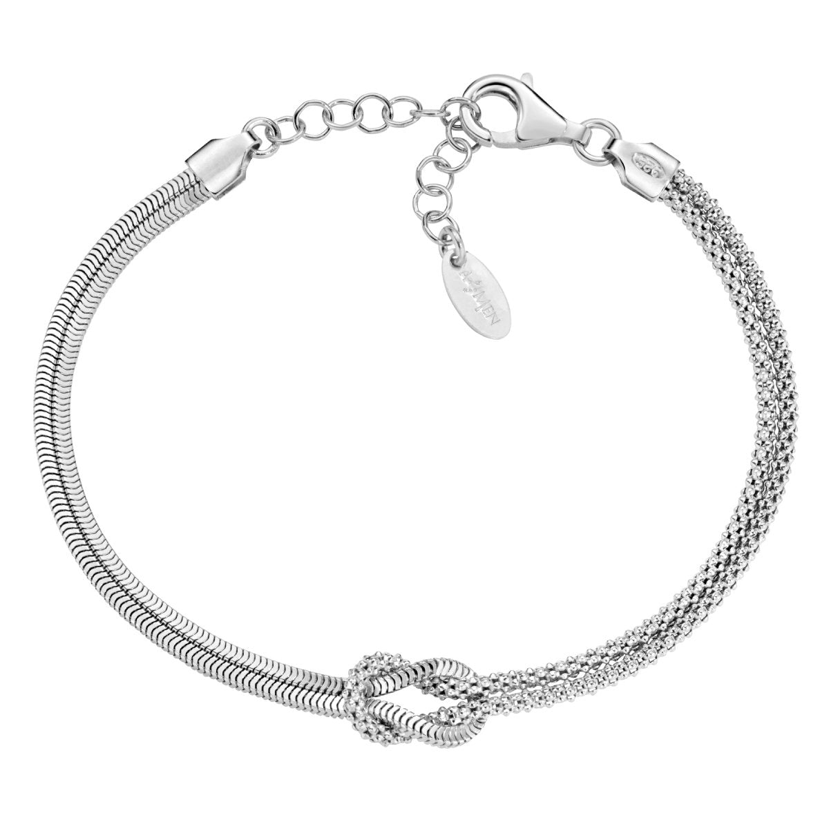 Love Knot Popcorn and Snake Chain Bracelet