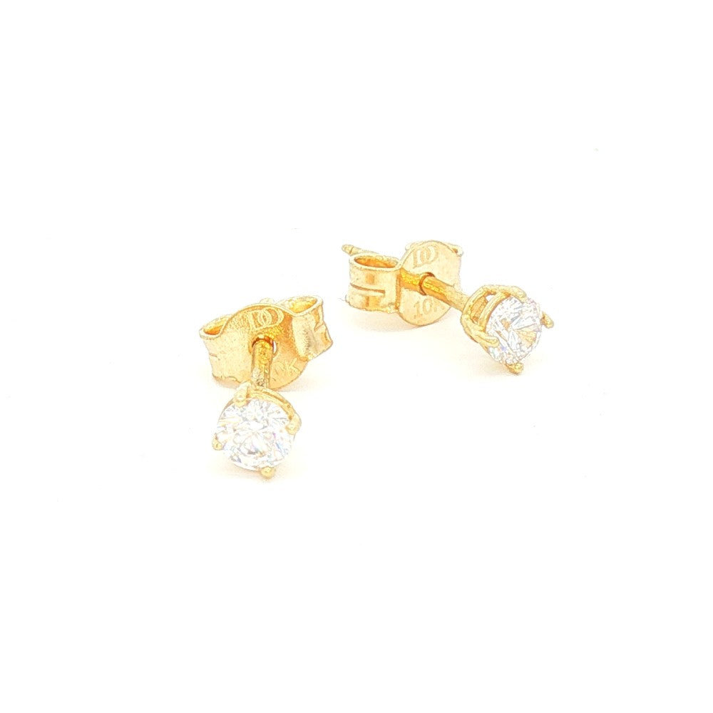 10K 3MM Cubic Zircona Studs