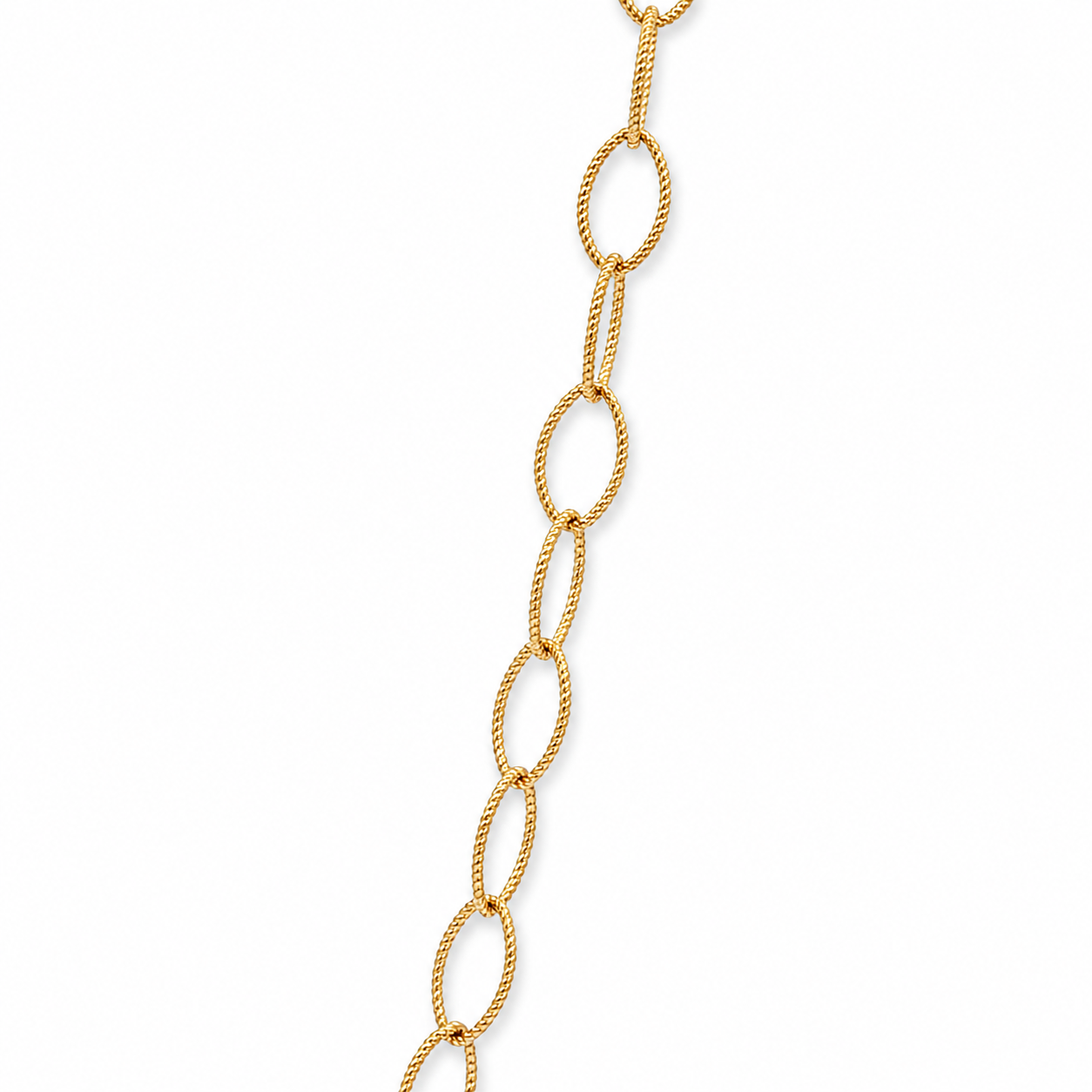 14K Textured Oval Link Chain