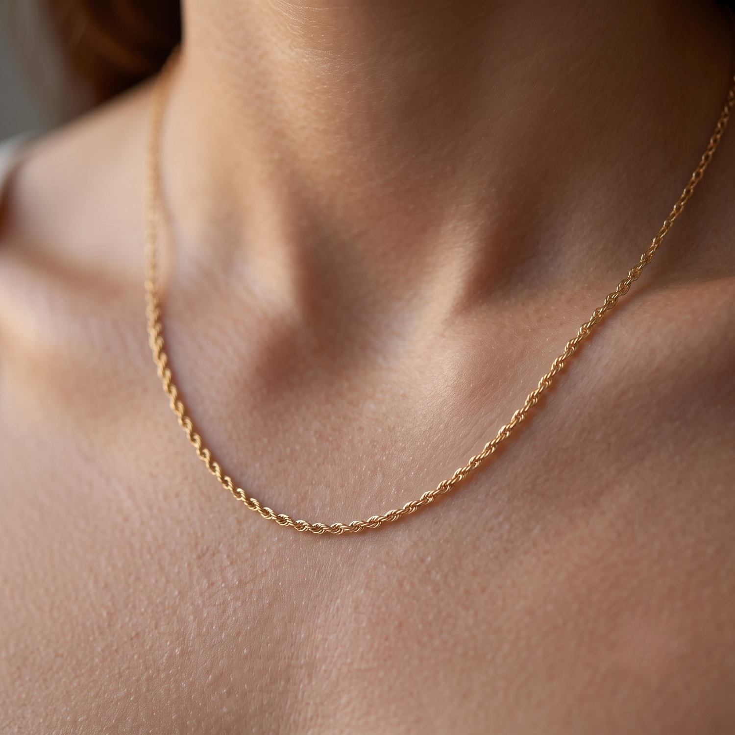 10k Yellow Gold 2.17mm Semi-Solid Rope Chain Necklace - 18 Inches