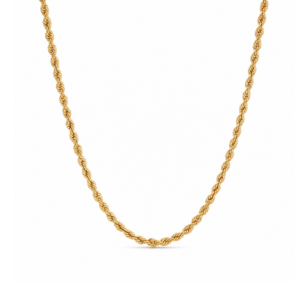 10k Yellow Gold 2.17mm Semi-Solid Rope Chain Necklace - 18 Inches