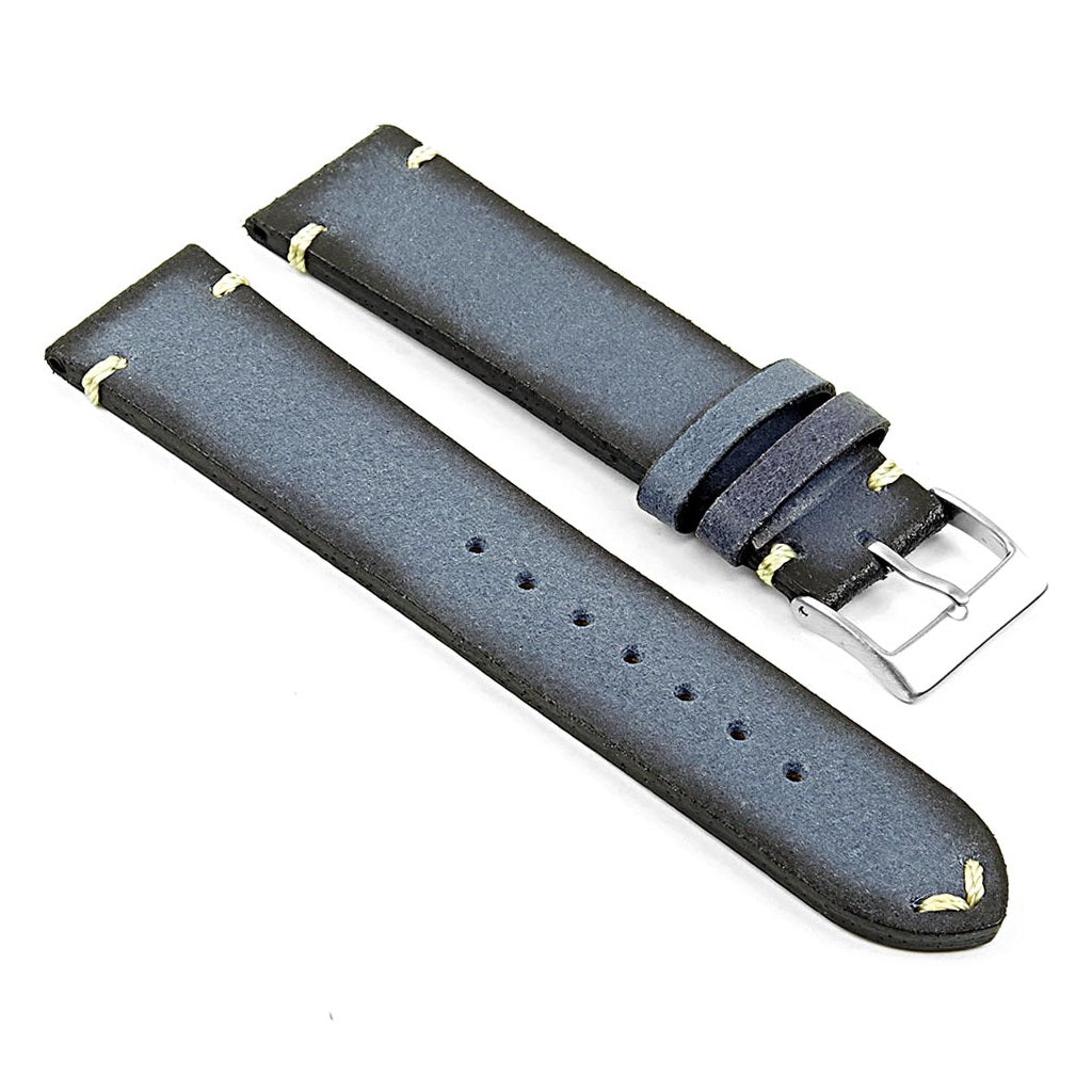 Antiqued leather strap blue/bl