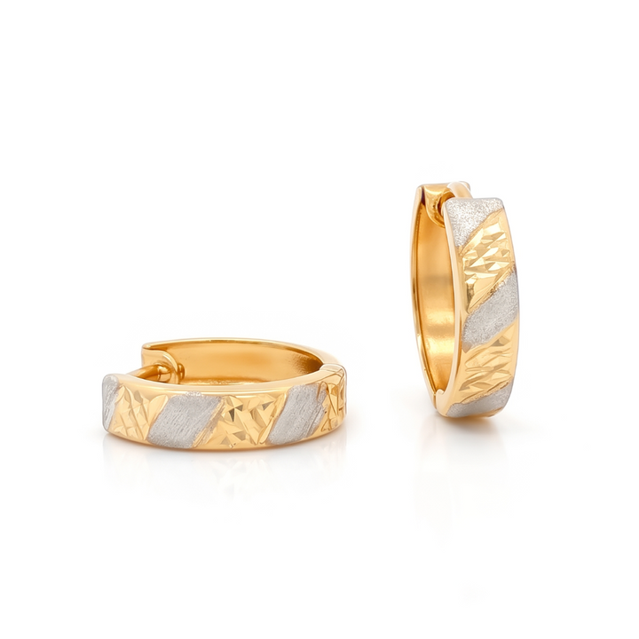 10k white gold Dia Cut hoops m