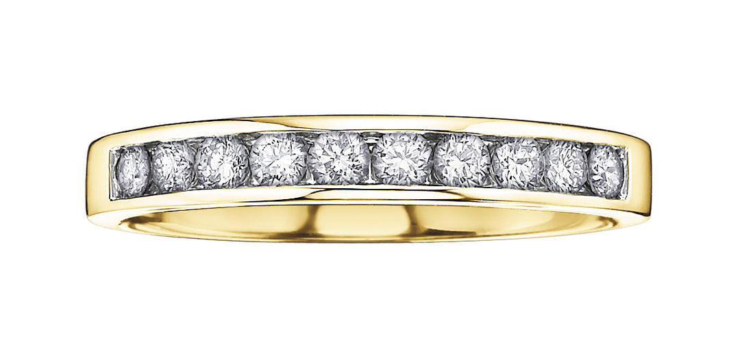 14 Karat Channel Set Diamond Band, 0.10 TDW