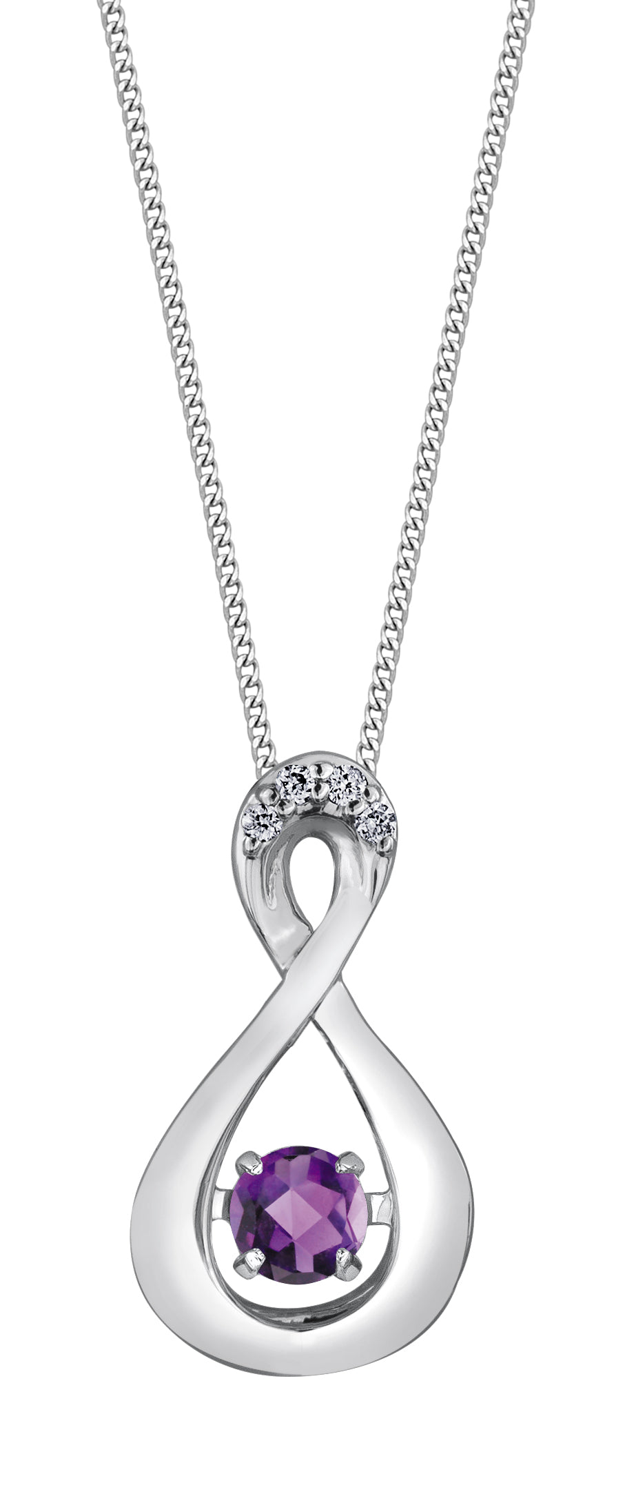 FINAL SALE - Pulse 10K White Gold Amethyst Teardrop Pendant