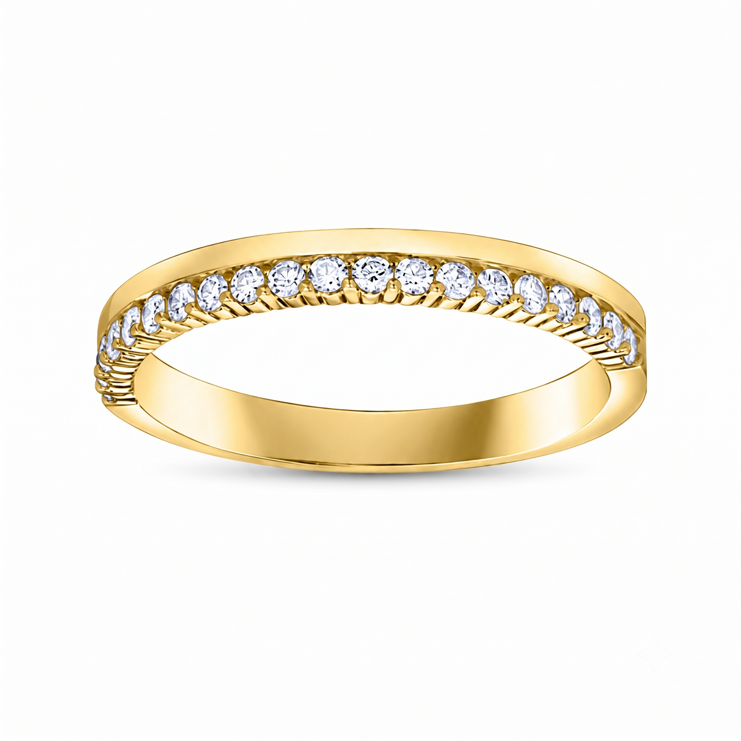 14k Yellow Gold 0.25ctw Offset Natural Diamond Band