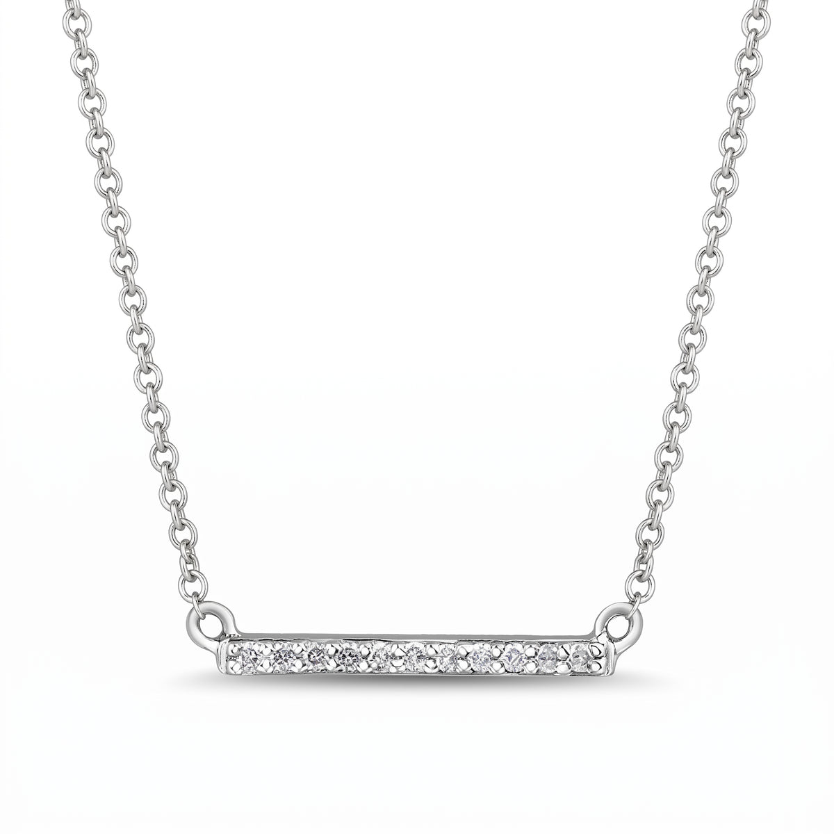 FINAL SALE - 10K  Diamond Bar Necklace,