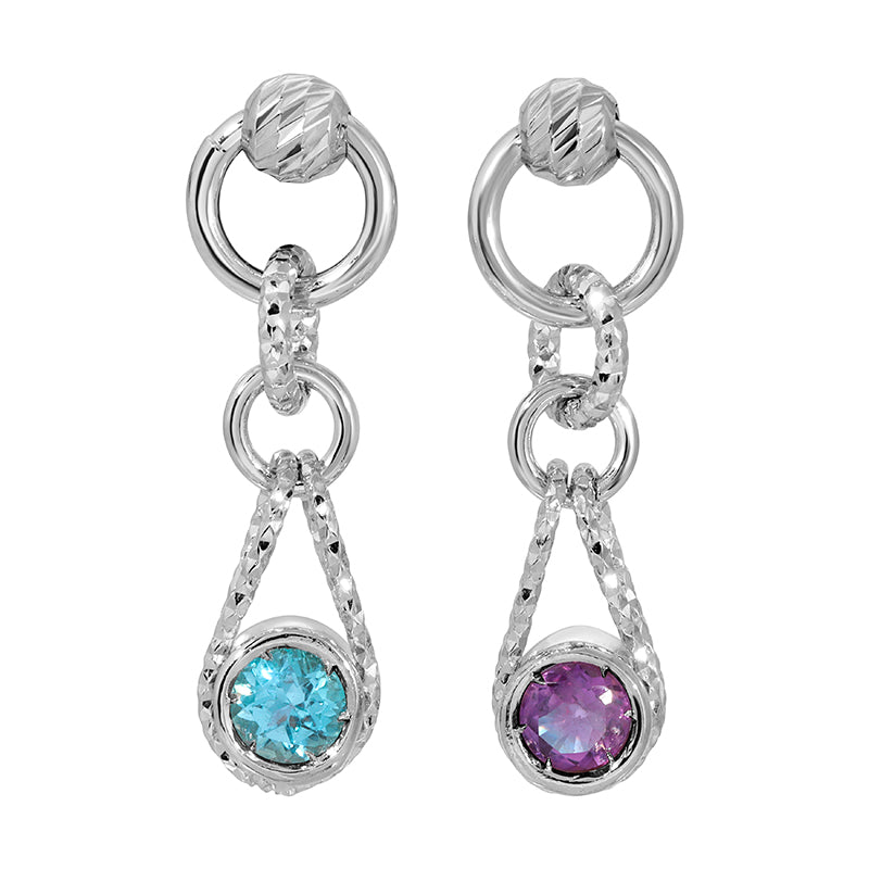 Frederic Duclos Silver Reversible Dangle Earrings