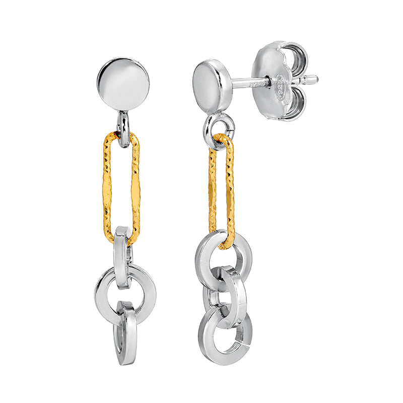 Frederic Duclos Lynks Open Link Silver Dangle Earrings