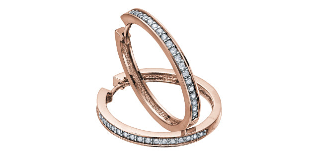 10k Diamond Hoop Earrings 0.15ct