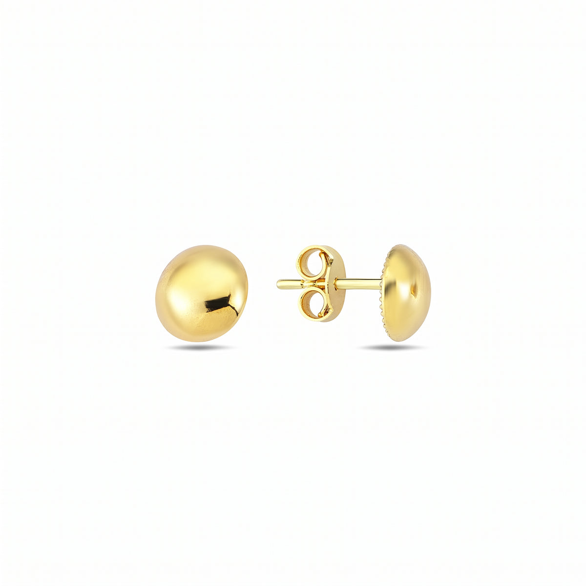 10k Yellow Gold 7.4mm Half-Domed Polished Stud Earrings