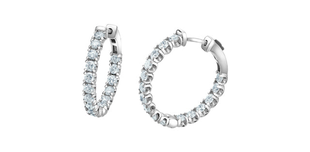 10kw Diamond Hoop Earrings 2ctTW
