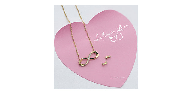Forever Jewellery 10k Gold Infinity Diamond Studs. 0.014tdw.