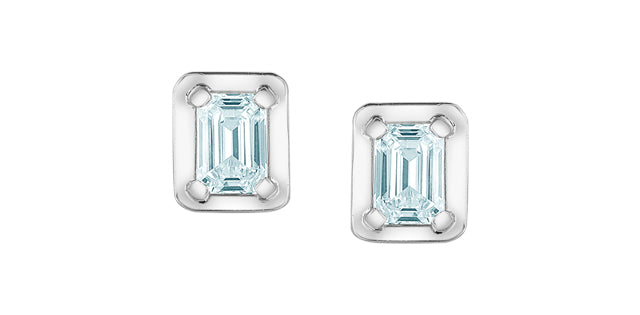 Emerald Cut Lab Grown Diamond Picture Frame Earrings, 0.46TDW