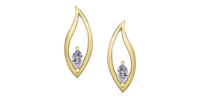 10ky .20ct MQ Earrings