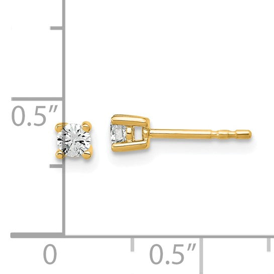 14K Yellow Gold 0.50ctw Round Lab-Grown Diamond Stud Earrings