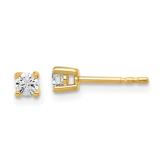 14K Yellow Gold 0.50ctw Round Lab-Grown Diamond Stud Earrings
