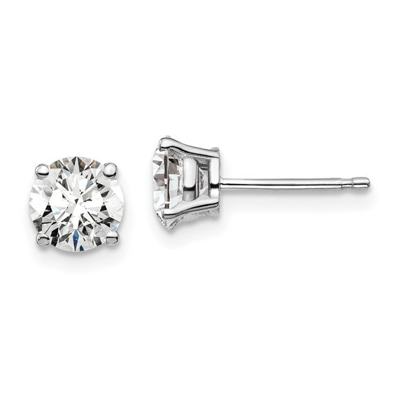 14K White Gold 1.00ctw Round Lab-Grown Diamond Stud Earrings