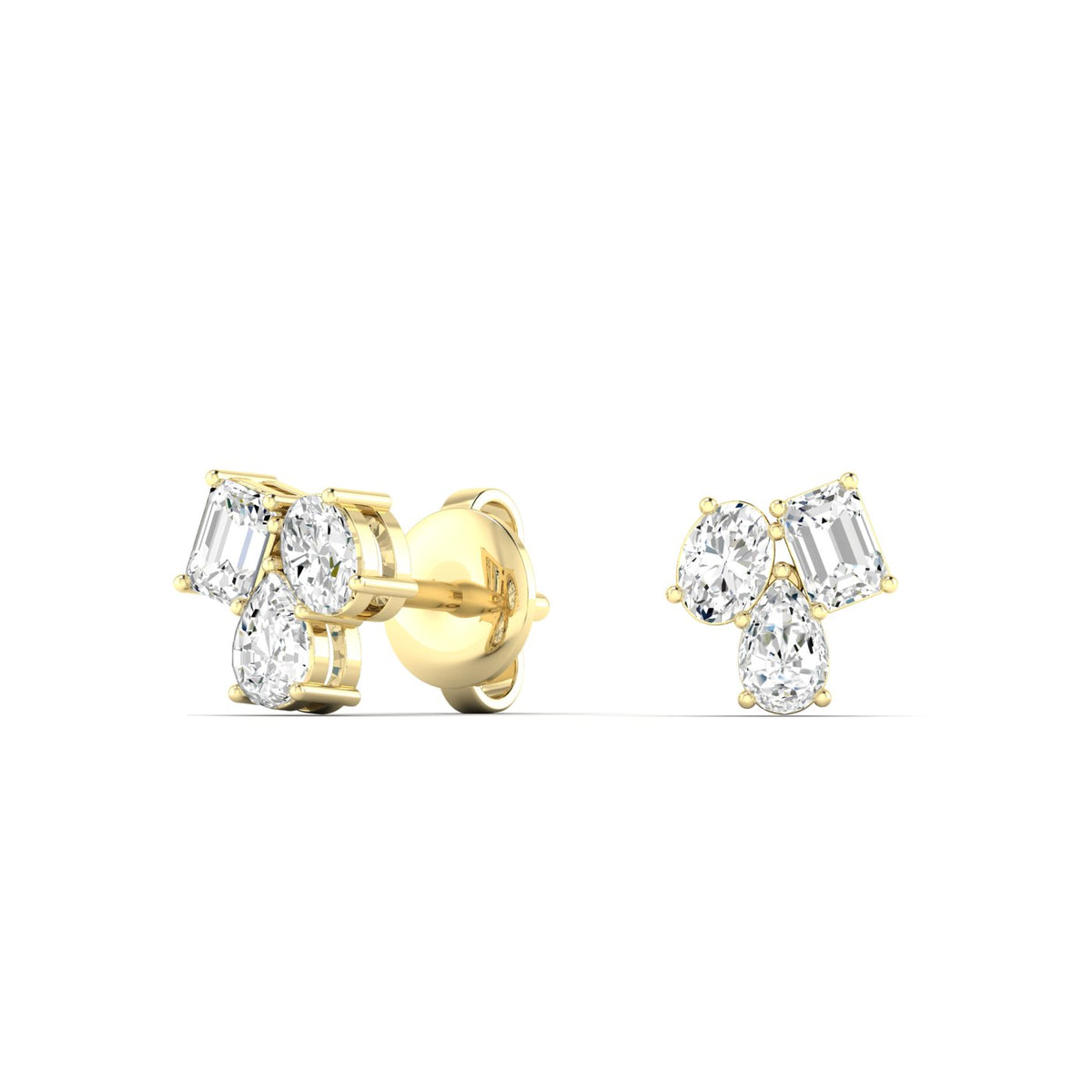 14Ky Multi Shape Stud Earrings, 0.49 TDW