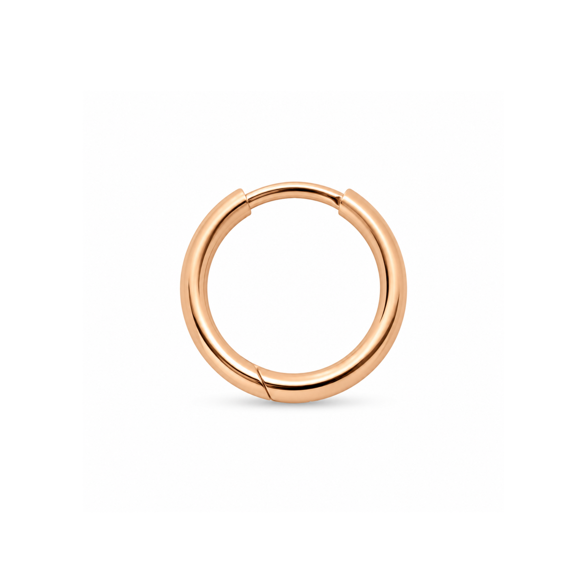 10k High Polish Rose Gold 15mm Huggie Earrings