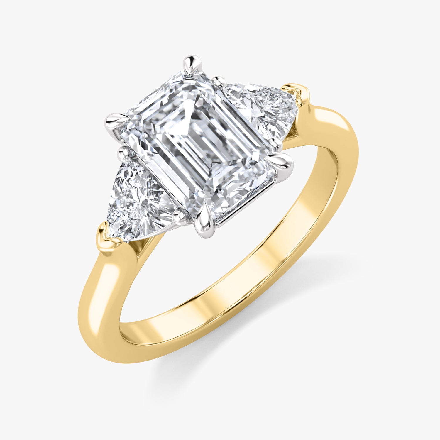 Malo Creations 14K Two-Tone Gold 2.06 tdw Three-Stone Emerald Ring