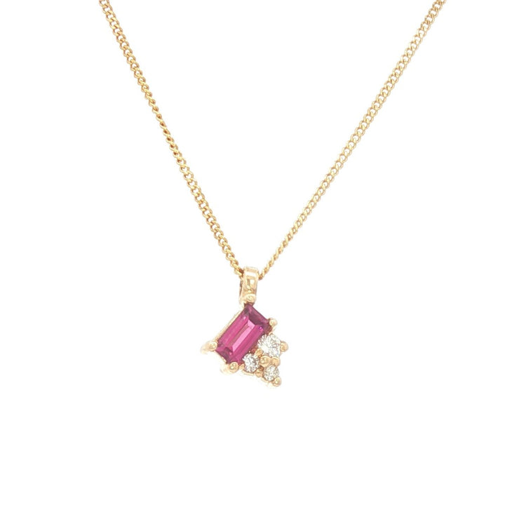 Fire & Ice 10K Yellow Gold Baguette Rhodolite Garnet Pendant
