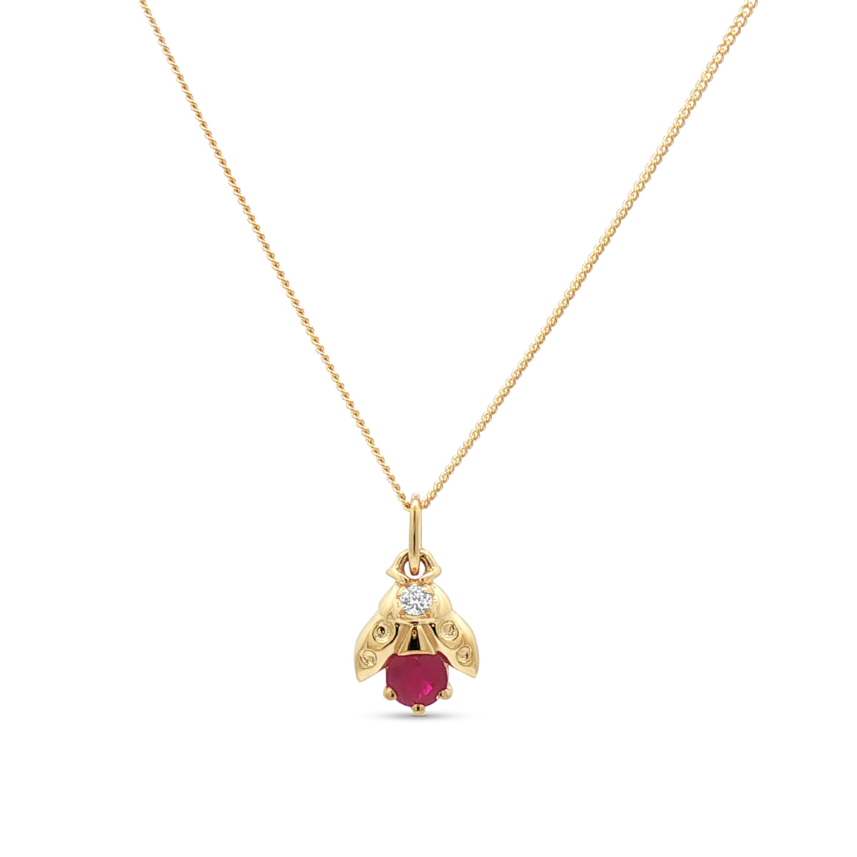 Fire & Ice 10k Gold Ruby & Canadian Diamond Pendant