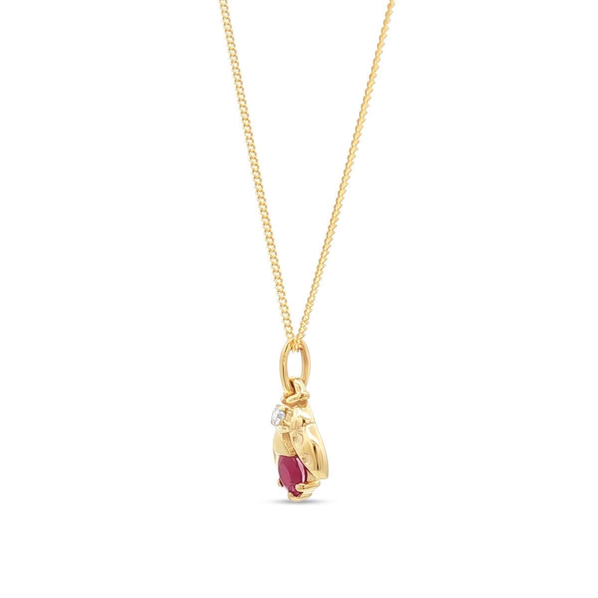 Fire & Ice 10k Gold Ruby & Canadian Diamond Pendant