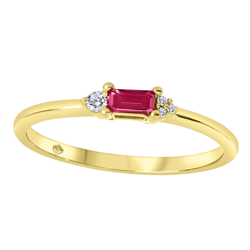 Fire & Ice: 10kt Yellow Gold Natural Ruby & Canadian Diamond Ring