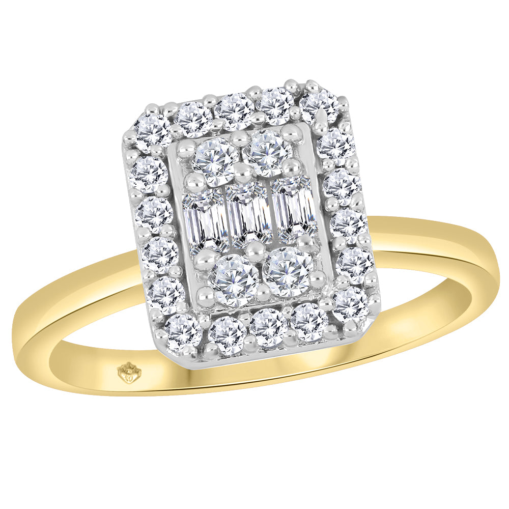10 Karat Multi Stone Engagement Ring, 0.15 CT Center