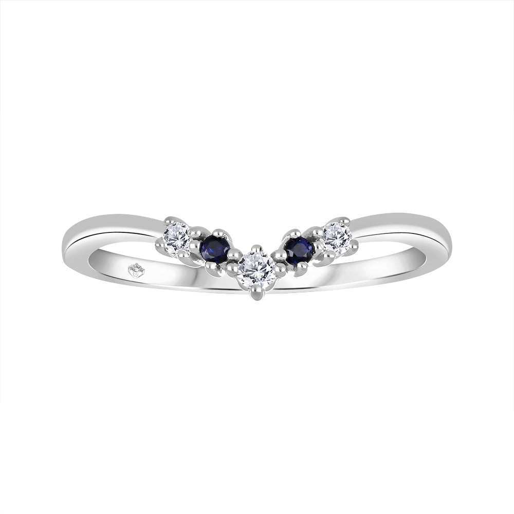 "Fire and Ice" 10k white gold Sapphire Ring